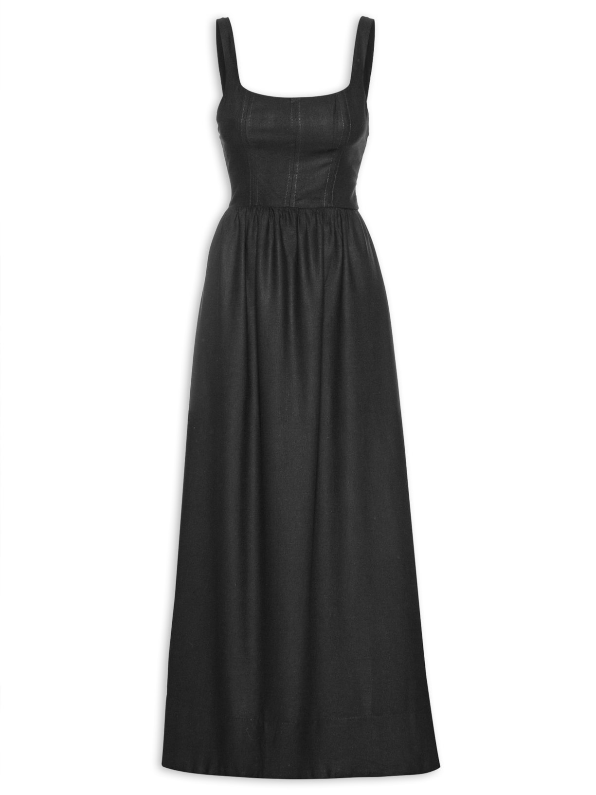 Vestido Midi Corselet - Preto