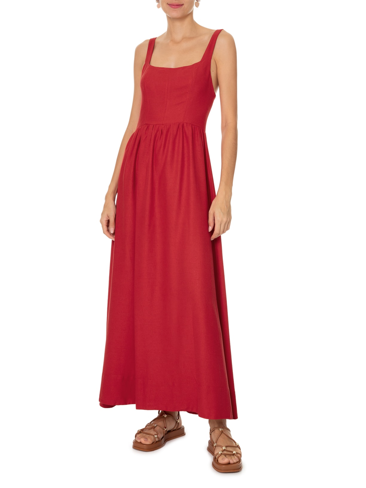 Vestido Midi Corselet - Vermelho
