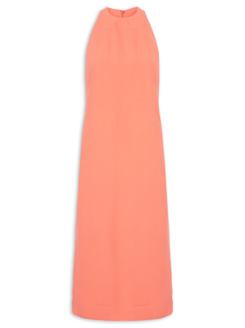 Vestido Midi Crepe Coral Camelia - Laranja