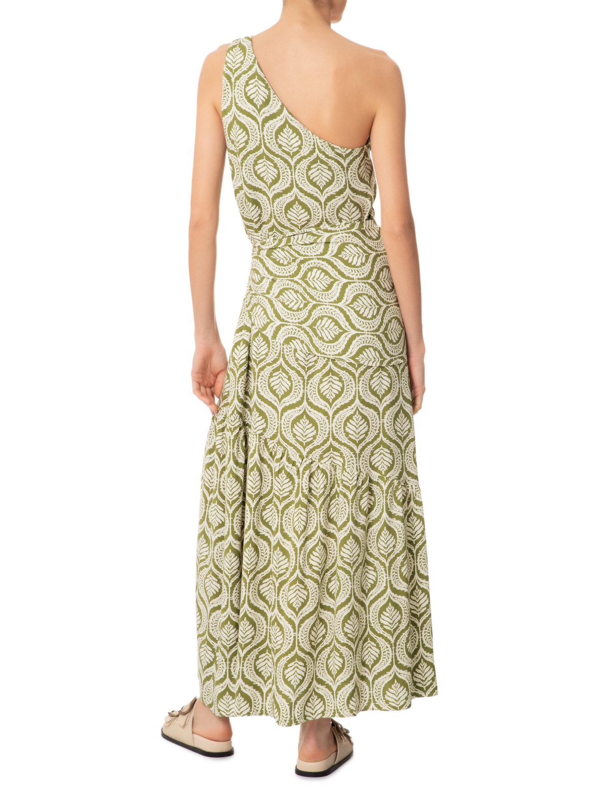 Vestido Midi Crepe Estampa Jardim Verde Dress To
