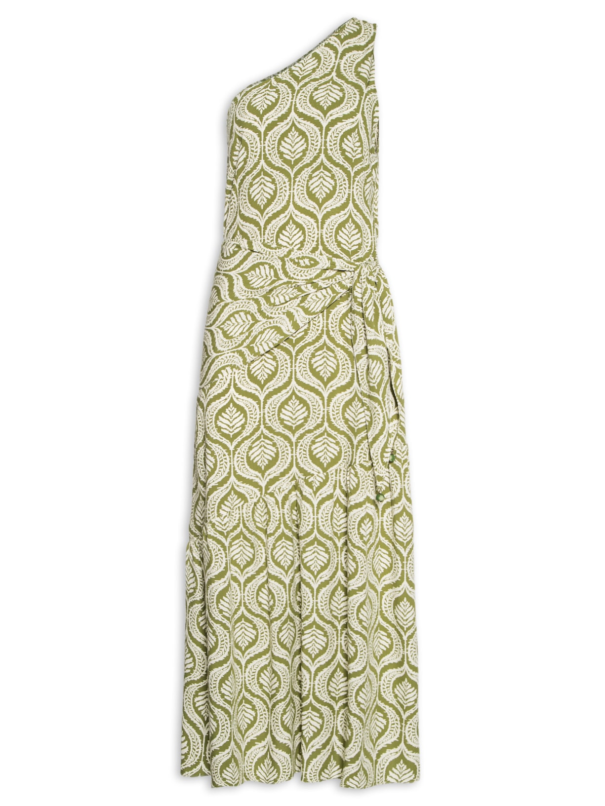 Vestido Midi Crepe Estampa Jardim - Verde