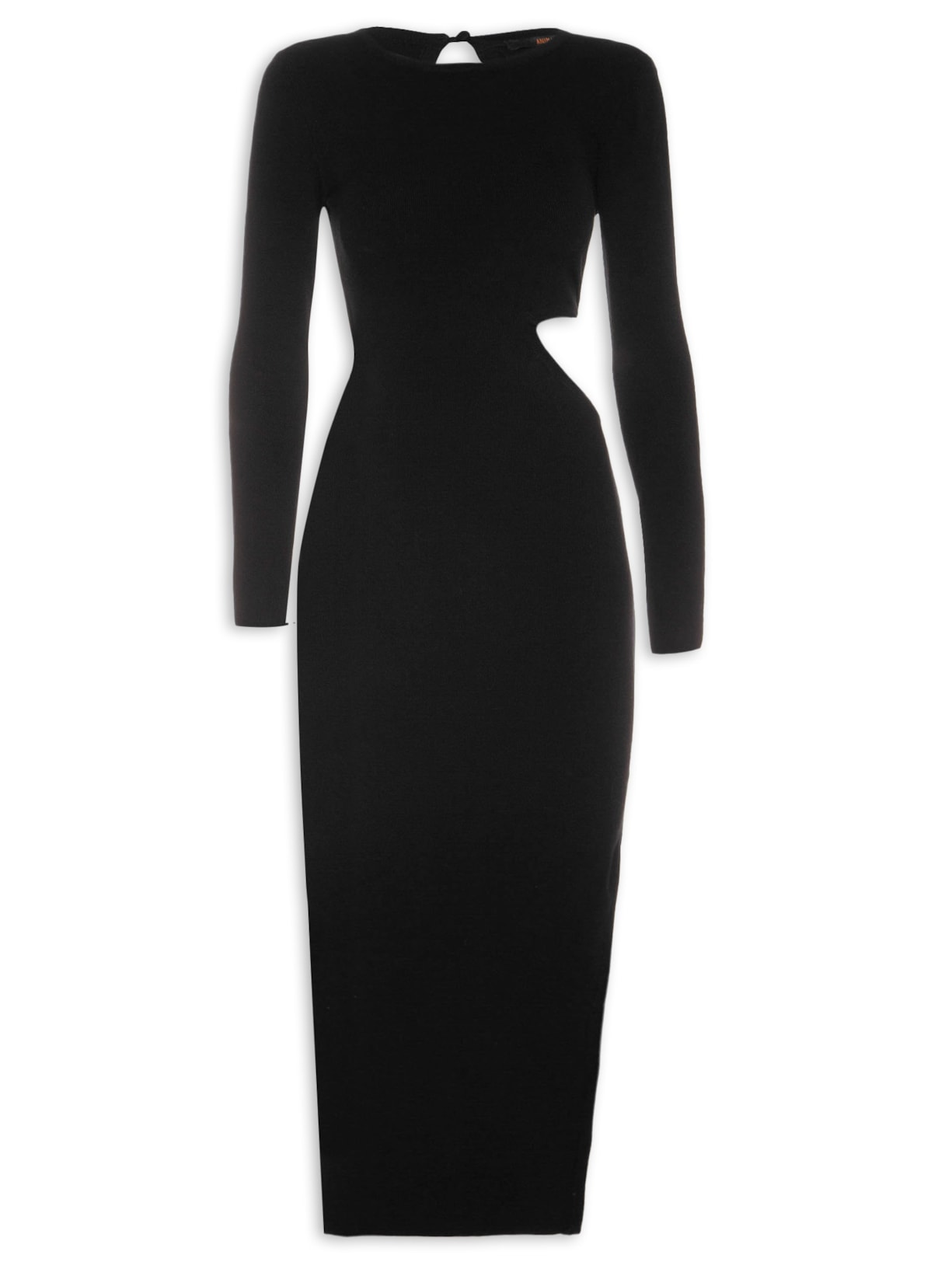 Vestido Midi Cut Lateral Tricot - Preto