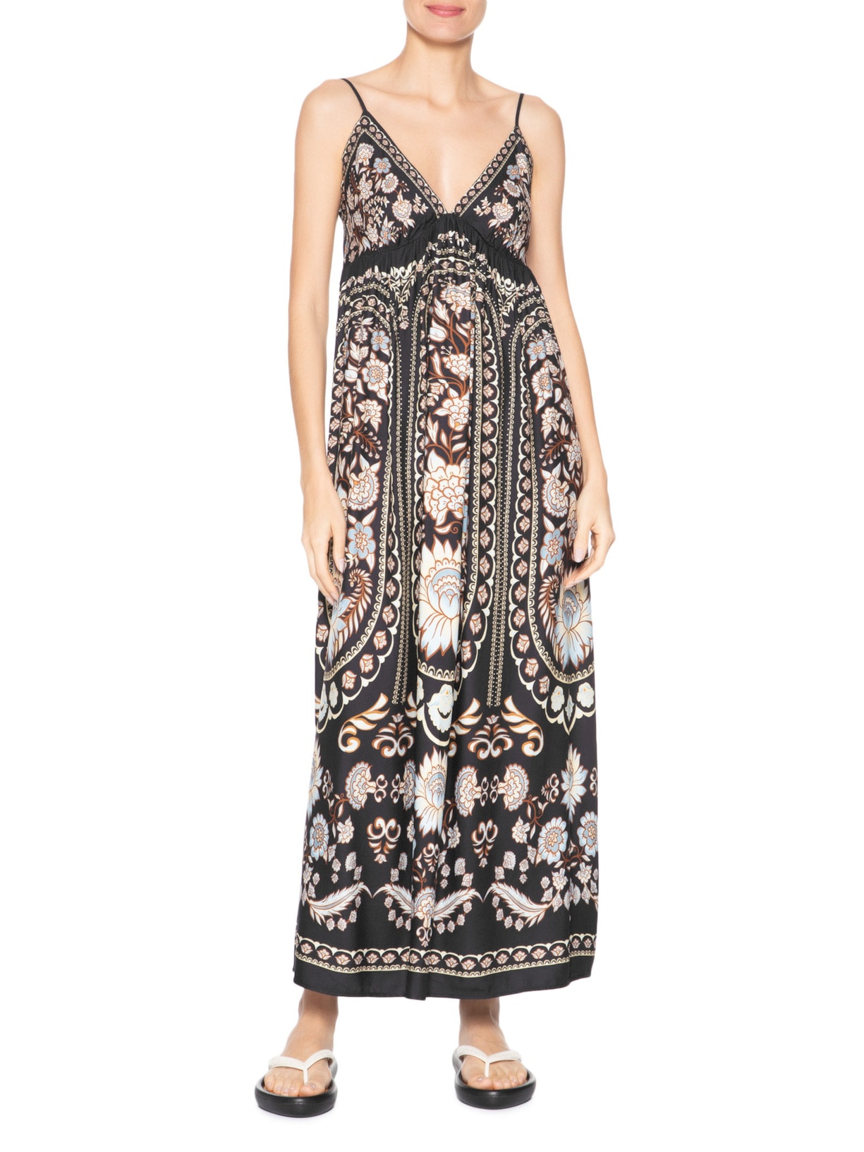 Vestido Midi Daniela Preto Farm