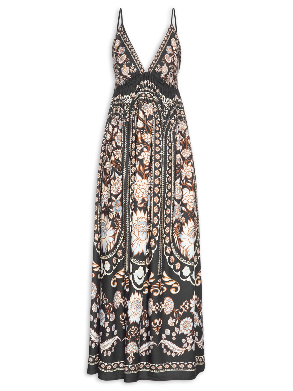 Vestido Midi Daniela Preto Farm