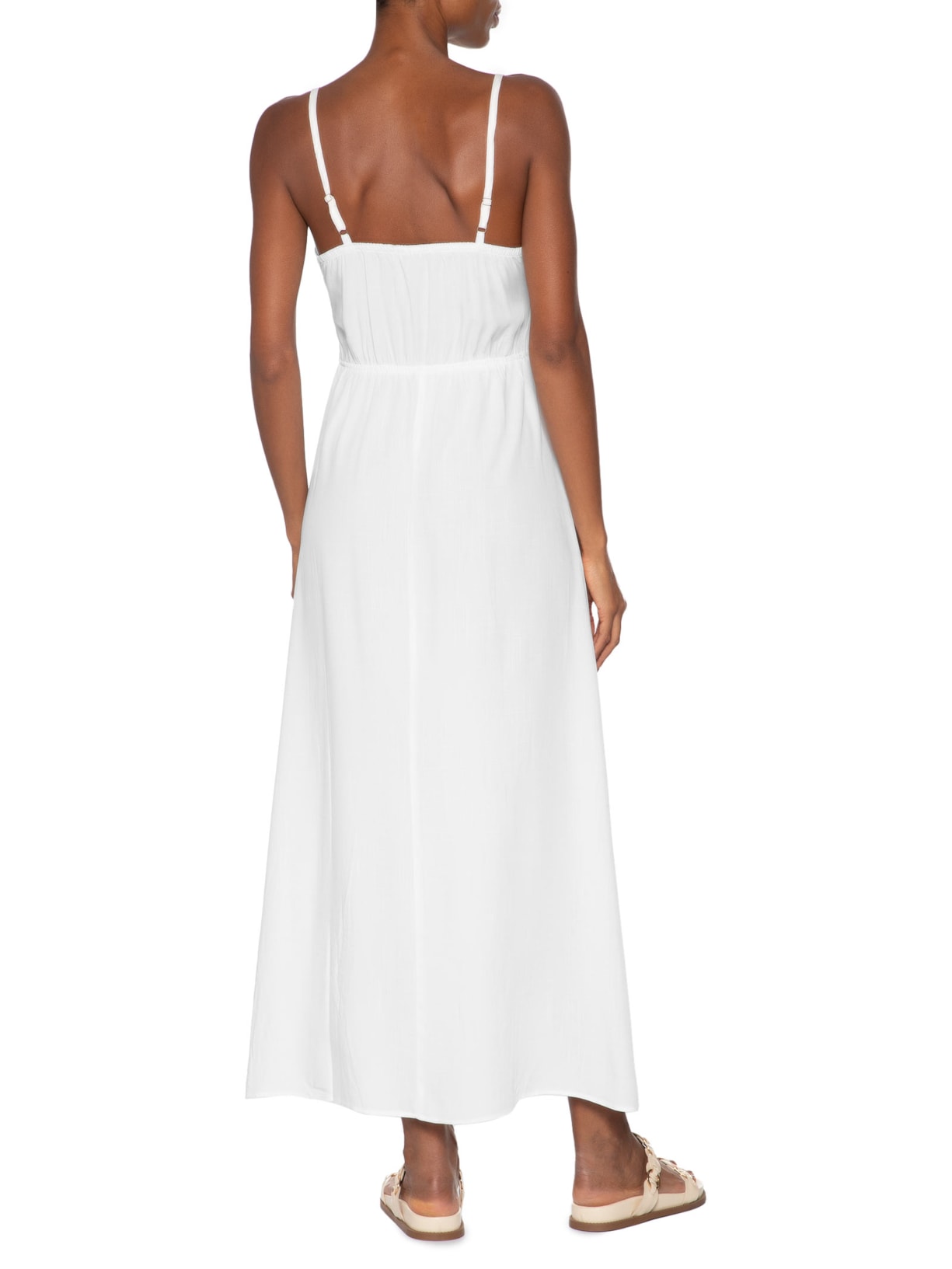 Vestido Midi De Alça Branco Basiq
