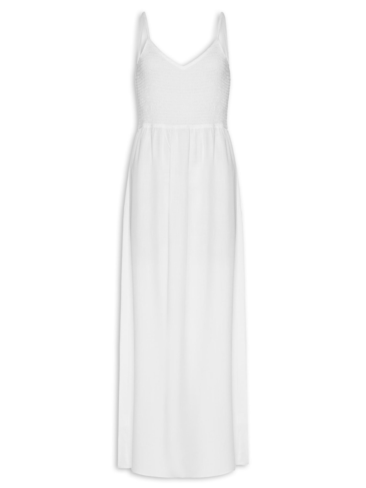 Vestido Midi De Alça Branco Basiq