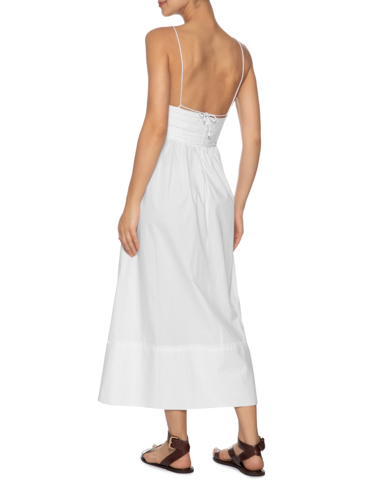 Vestido Midi De Algodão Branco Animale