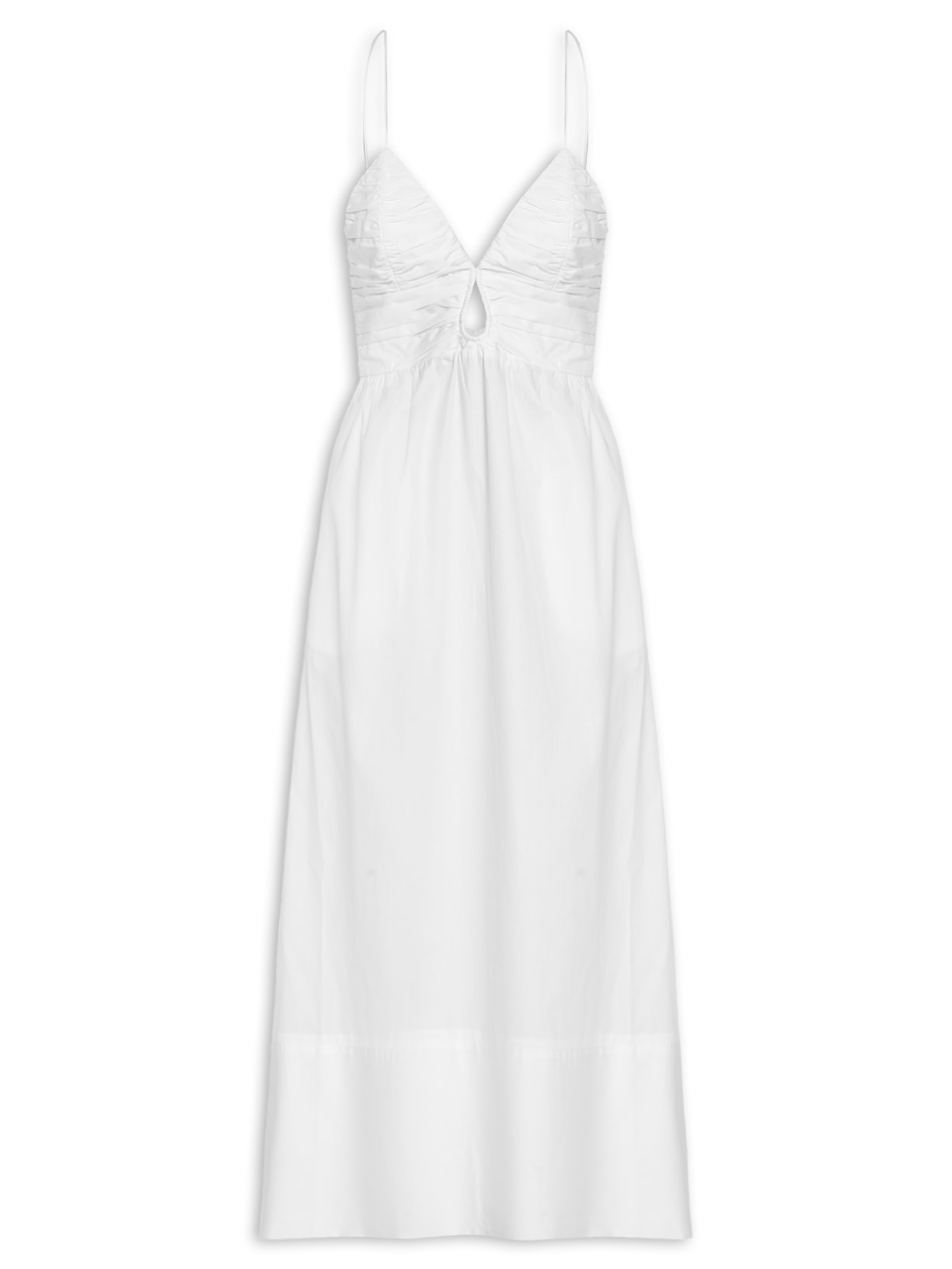 Vestido Midi De Algodão - Branco