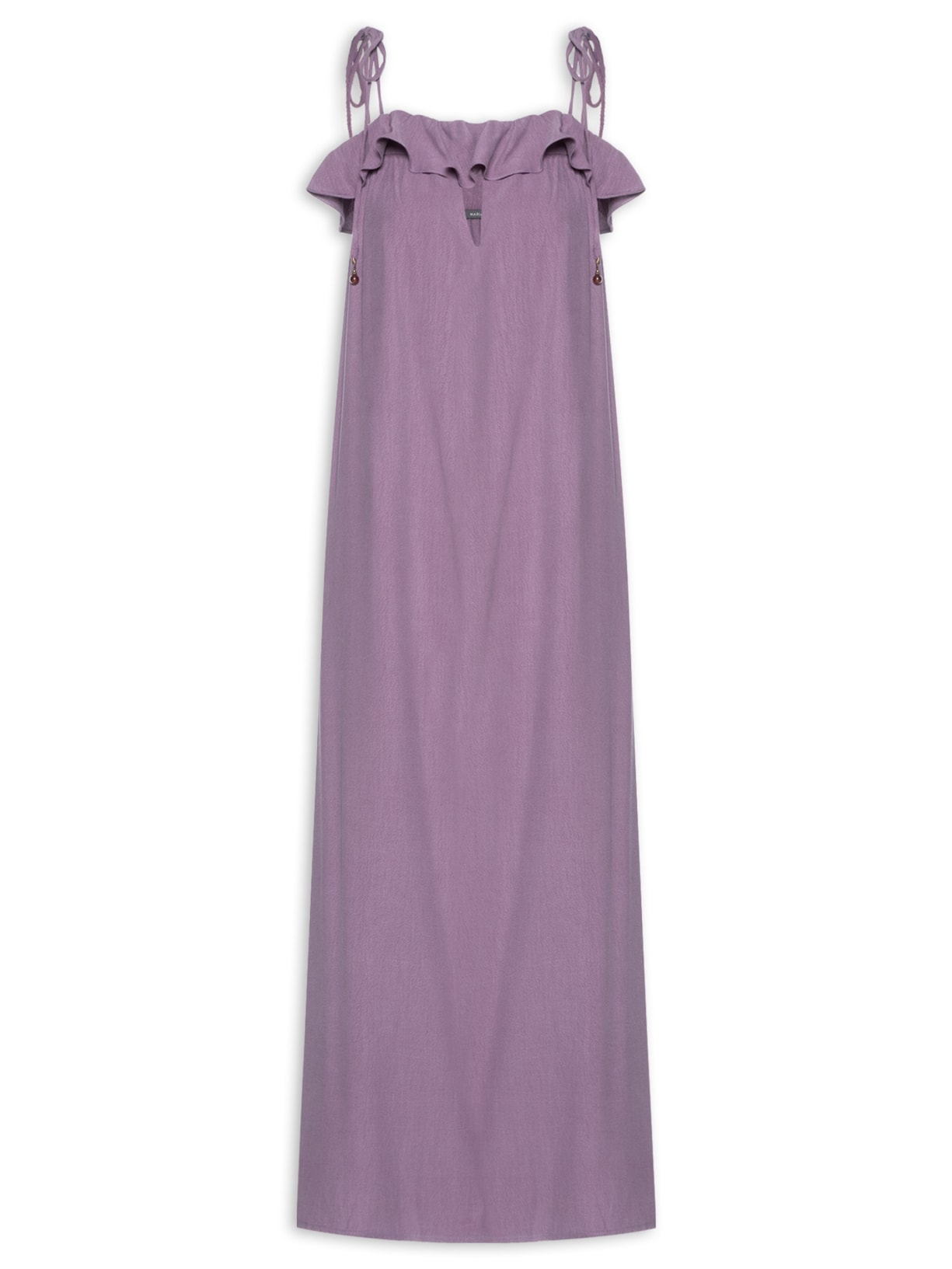 Vestido Midi Decote Babado - Roxo