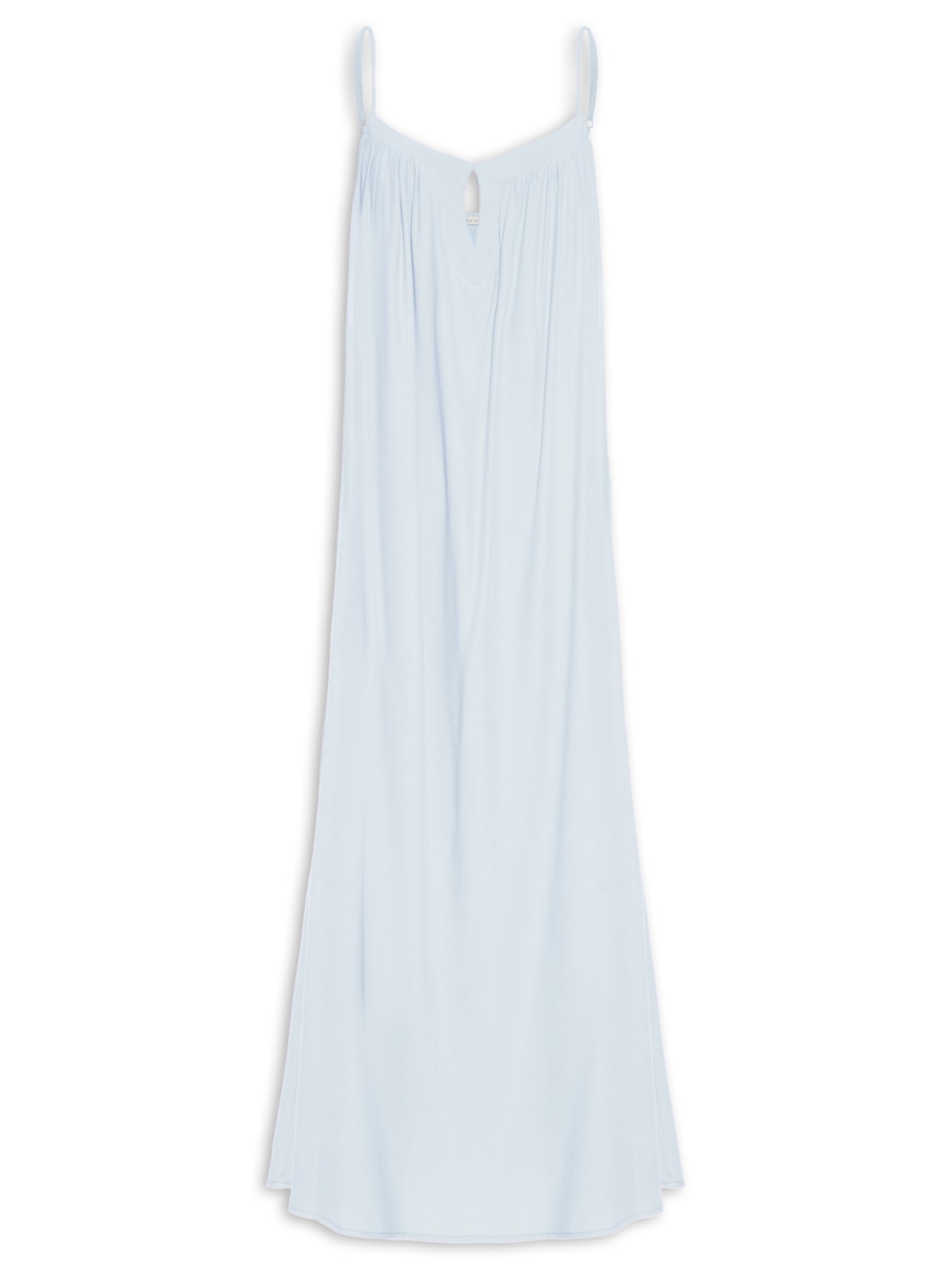 Vestido Midi Decote Gota Azul Maria Filó