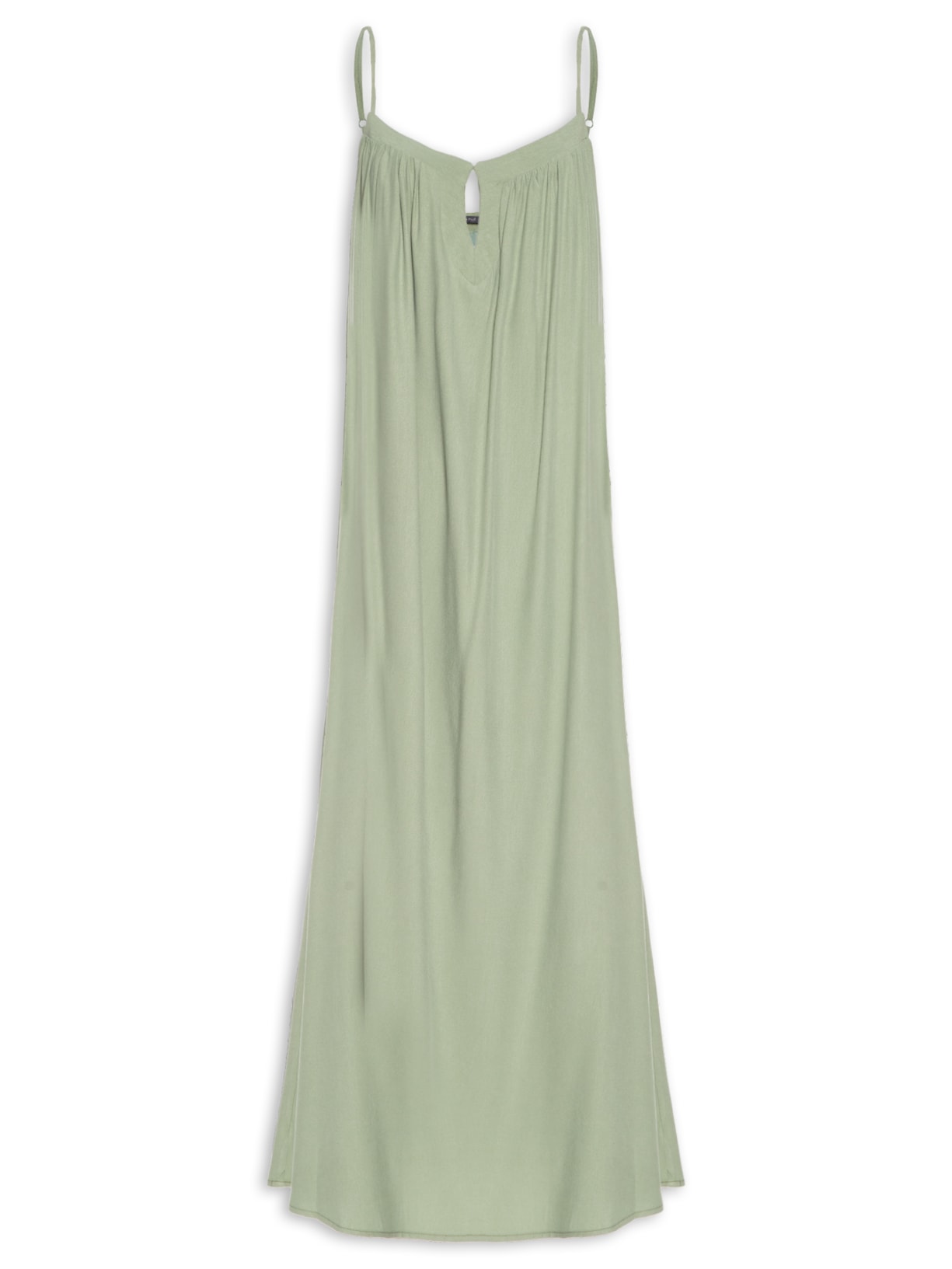 Vestido Midi Decote Gota Verde Maria Filó