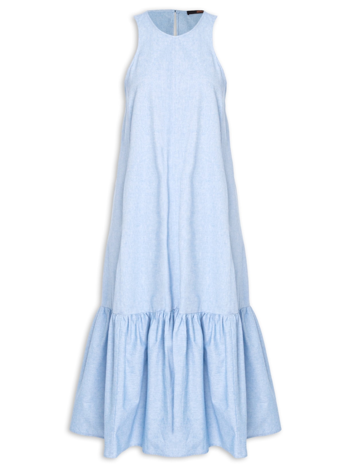 Vestido Midi Decote Halter – Azul Animale