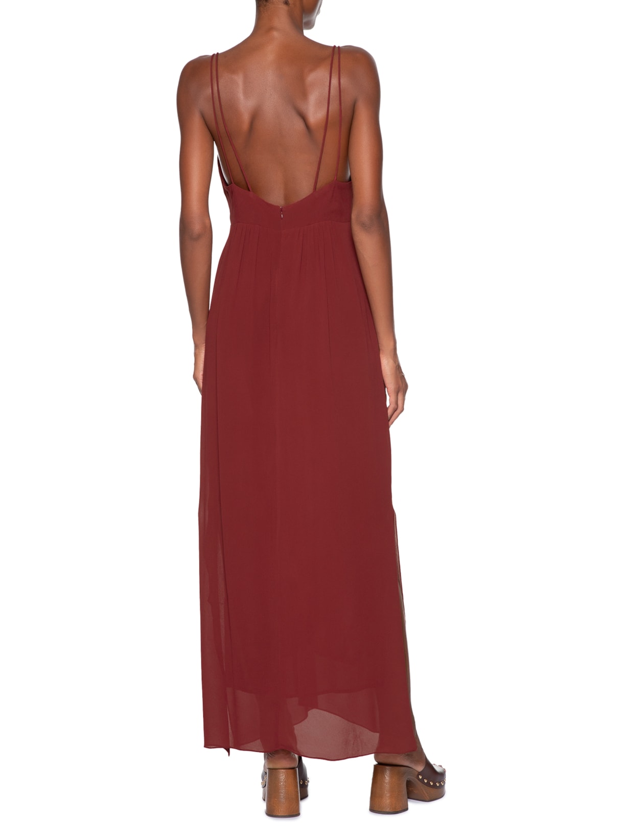 Vestido Midi Decote V Vermelho Animale