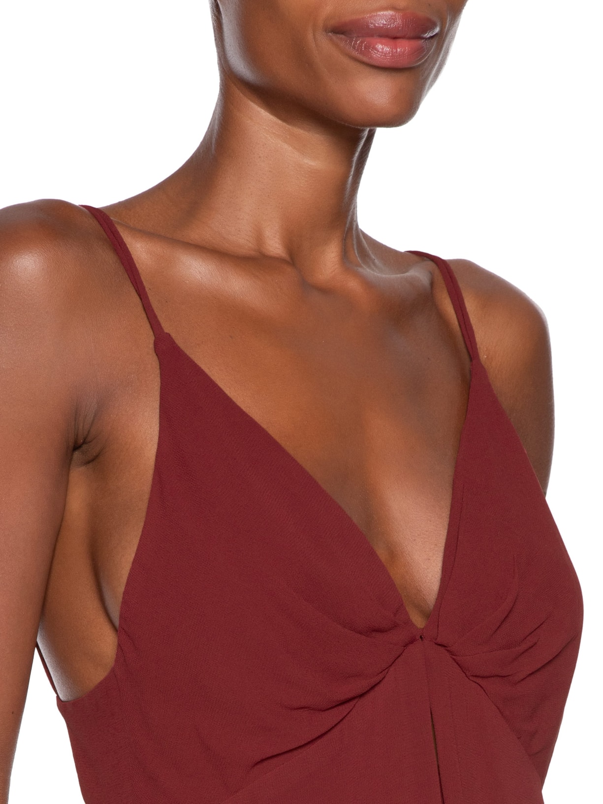 Vestido Midi Decote V Vermelho Animale