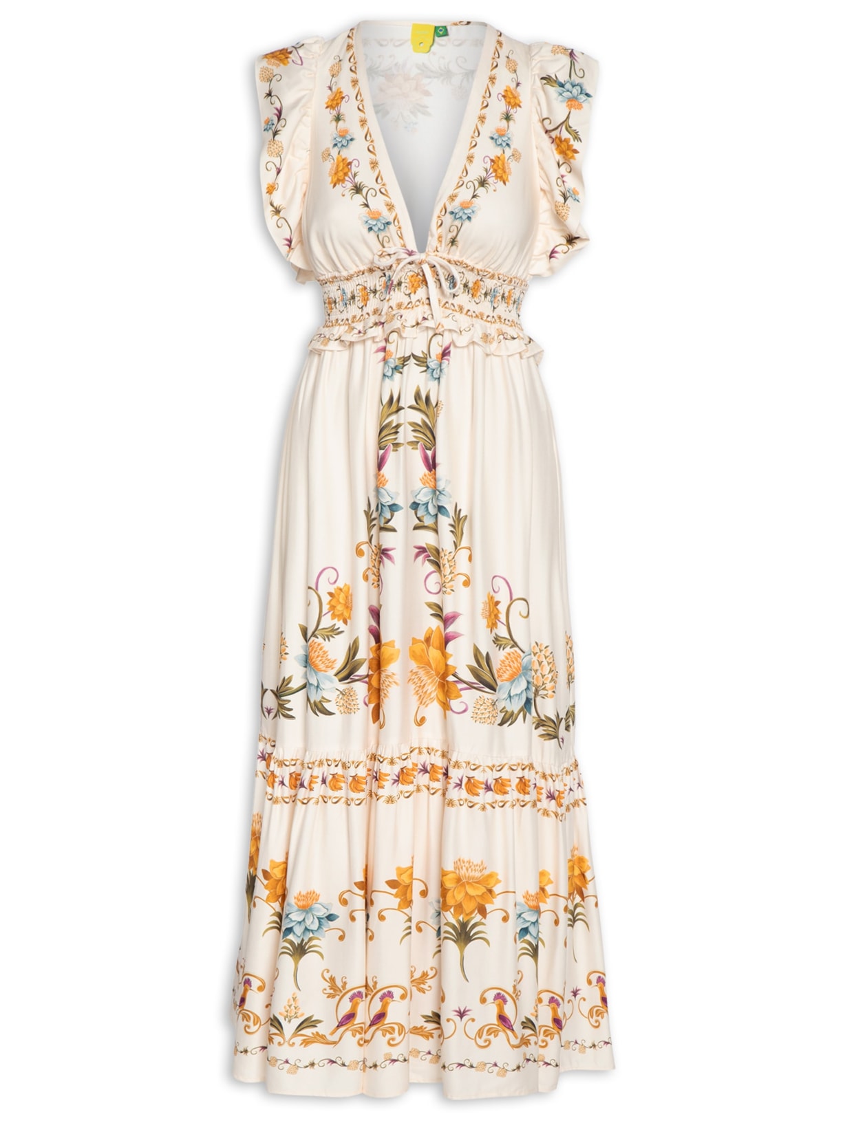 Vestido Midi Delicadeza De Verão - Bege