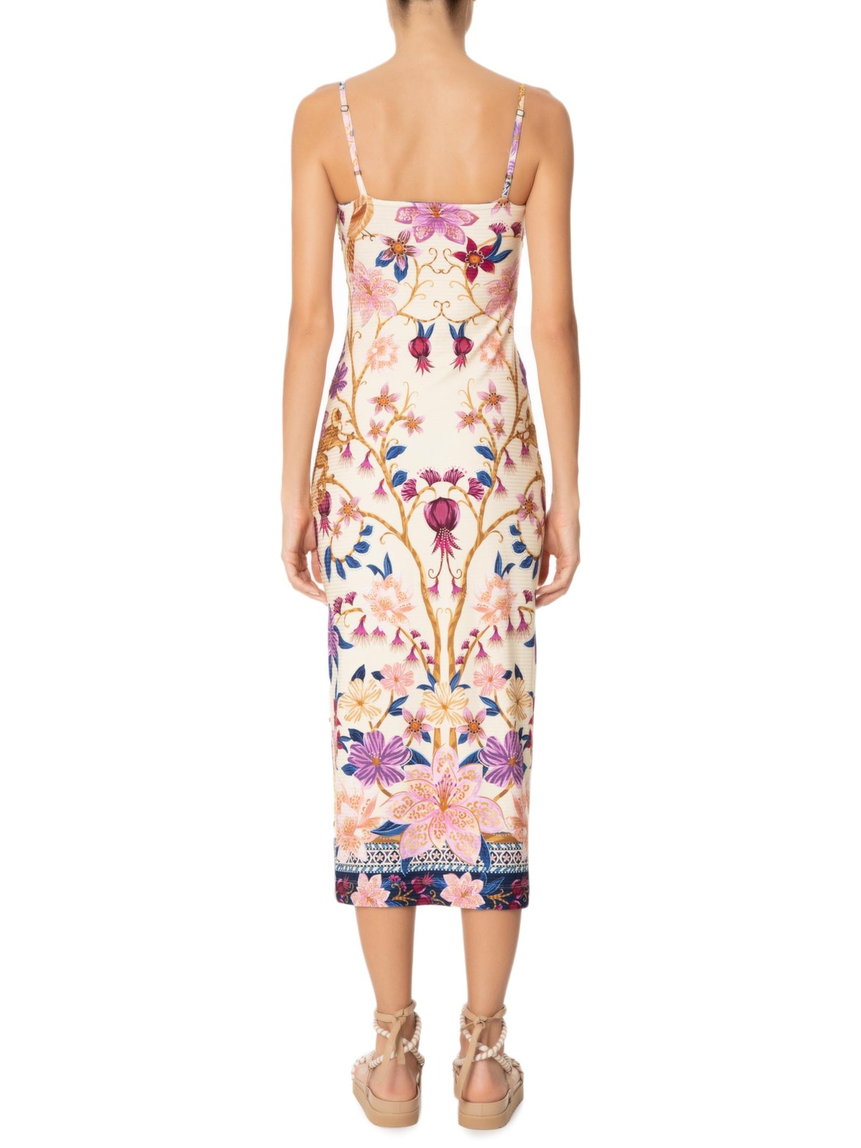 Vestido Midi Delicadeza Floral Off White Farm