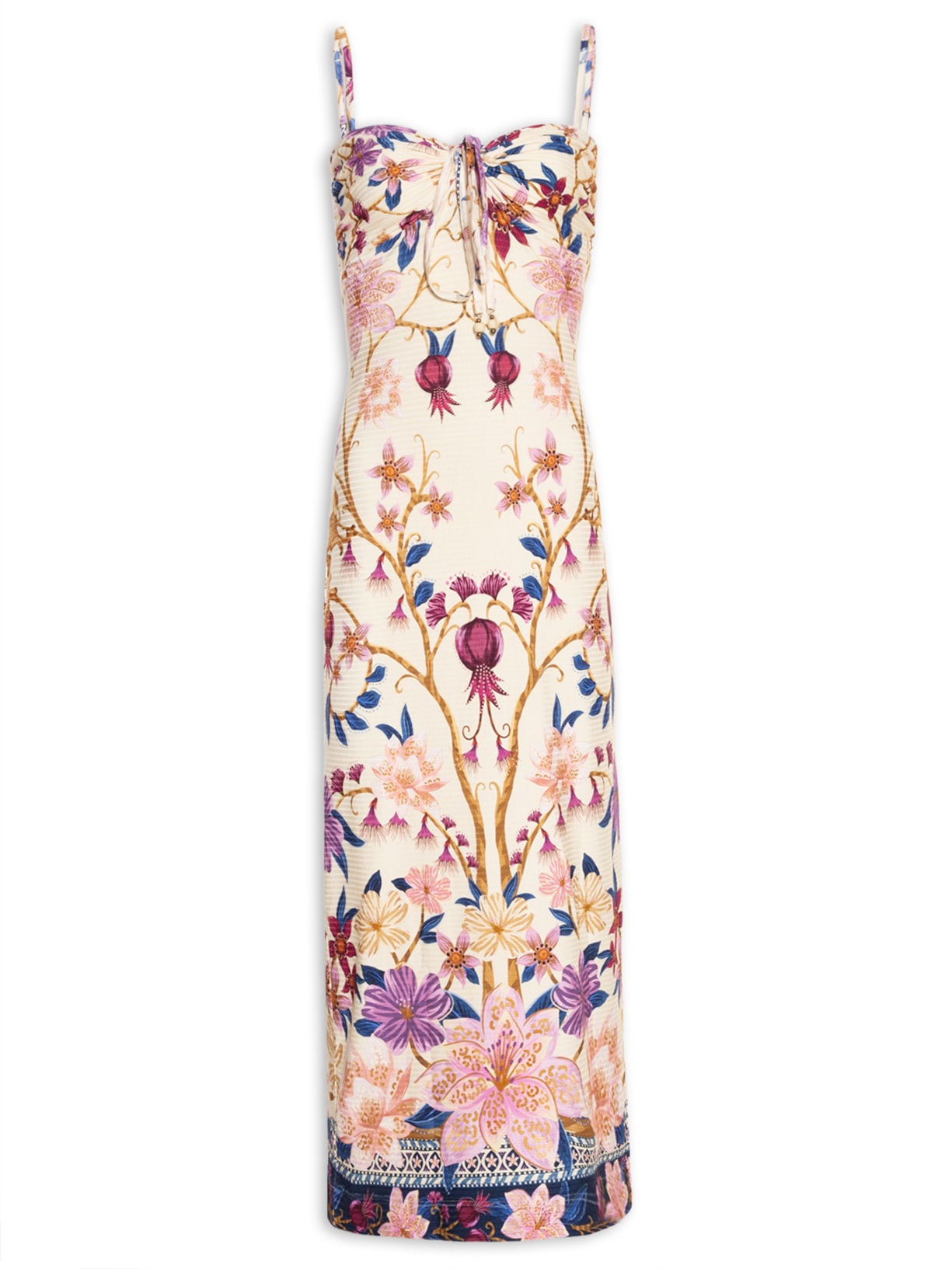 Vestido Midi Delicadeza Floral Off White Farm