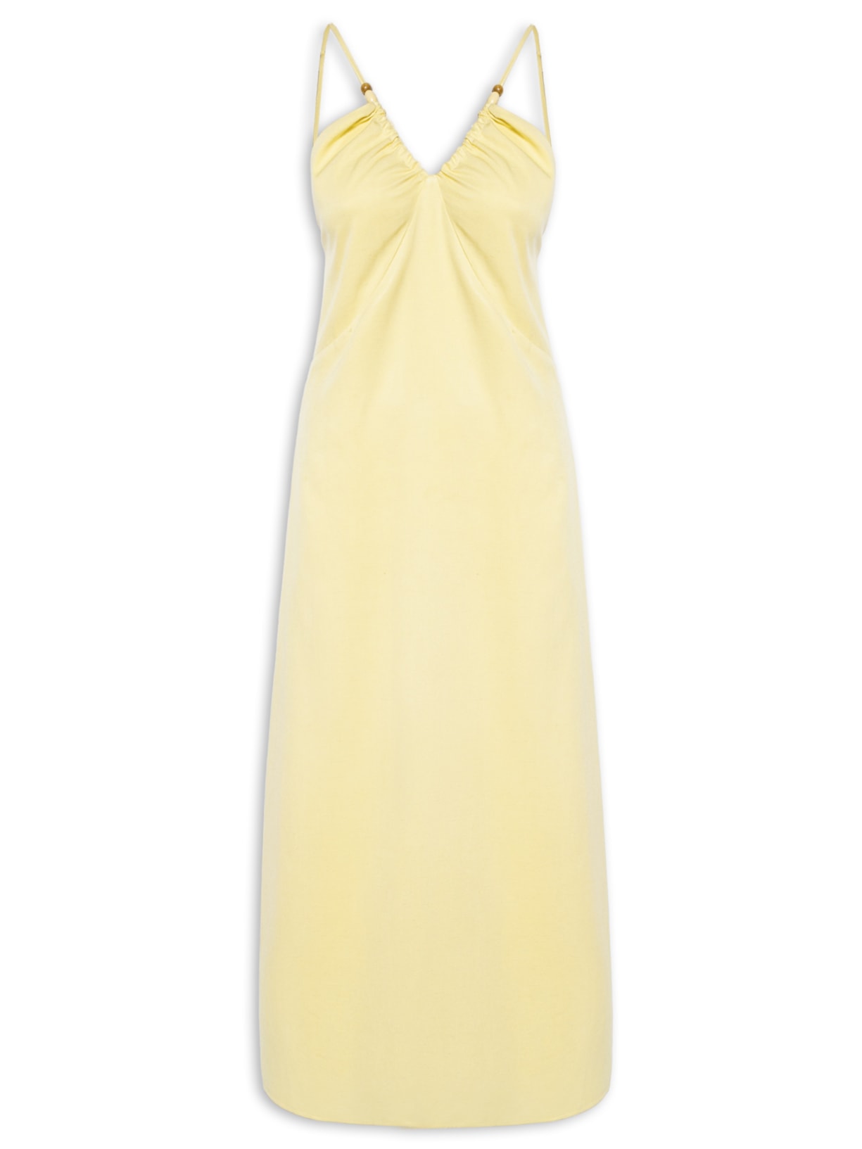 Vestido Midi Detalhe Alça - Amarelo