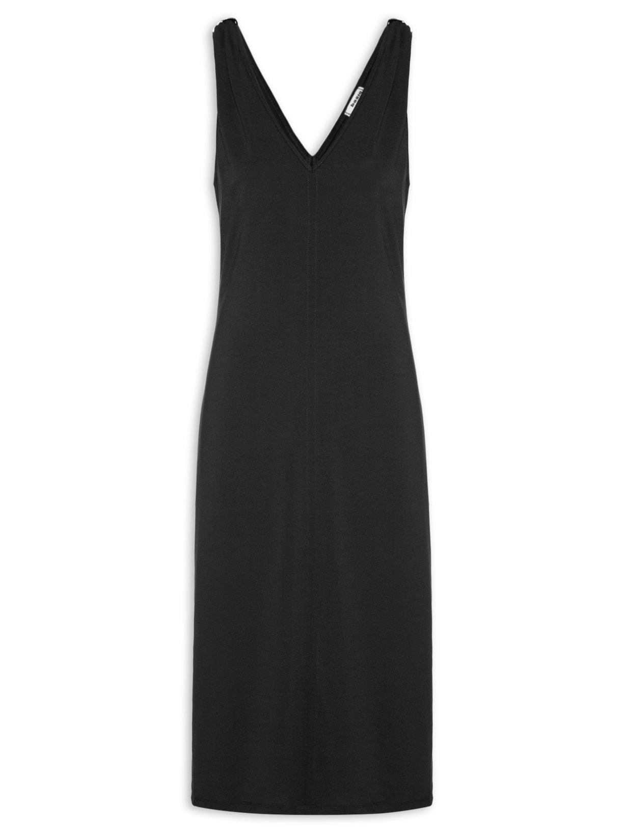 Vestido Midi Detalhe Em Metal - Preto