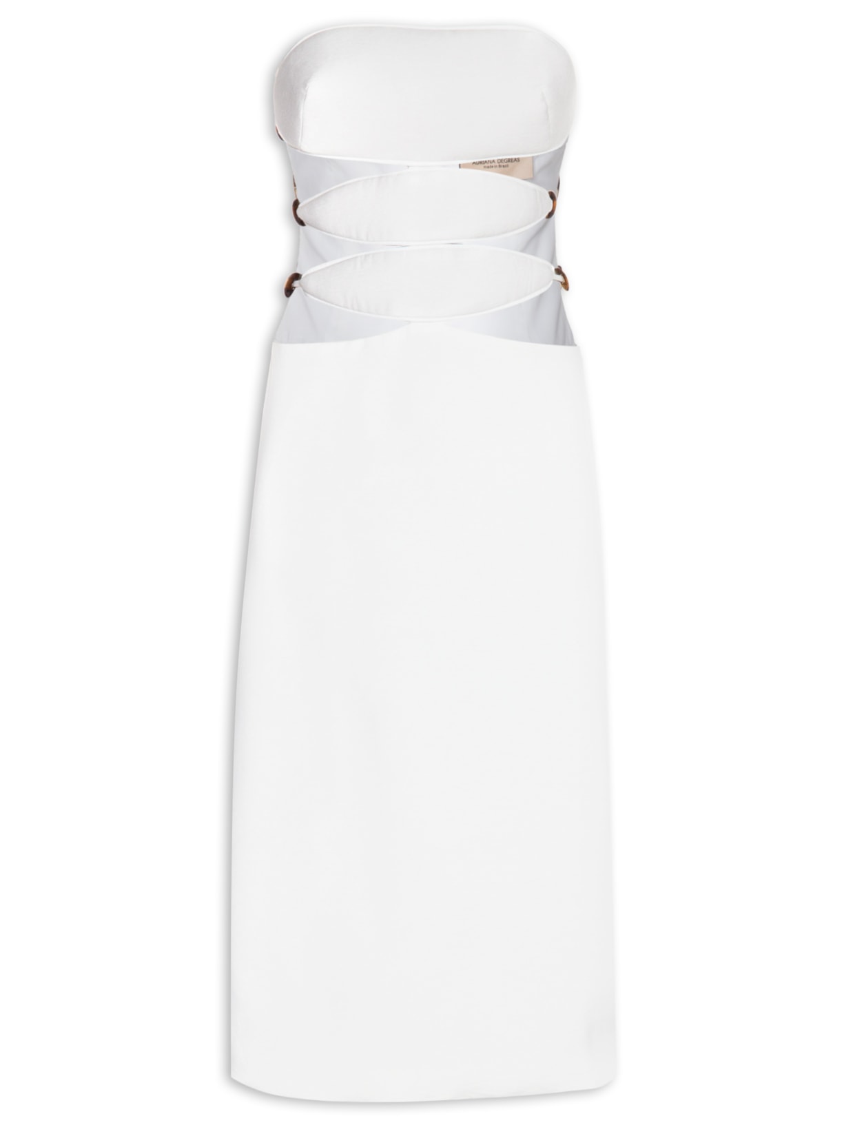 Vestido Midi Detalhe Vazado - Off White