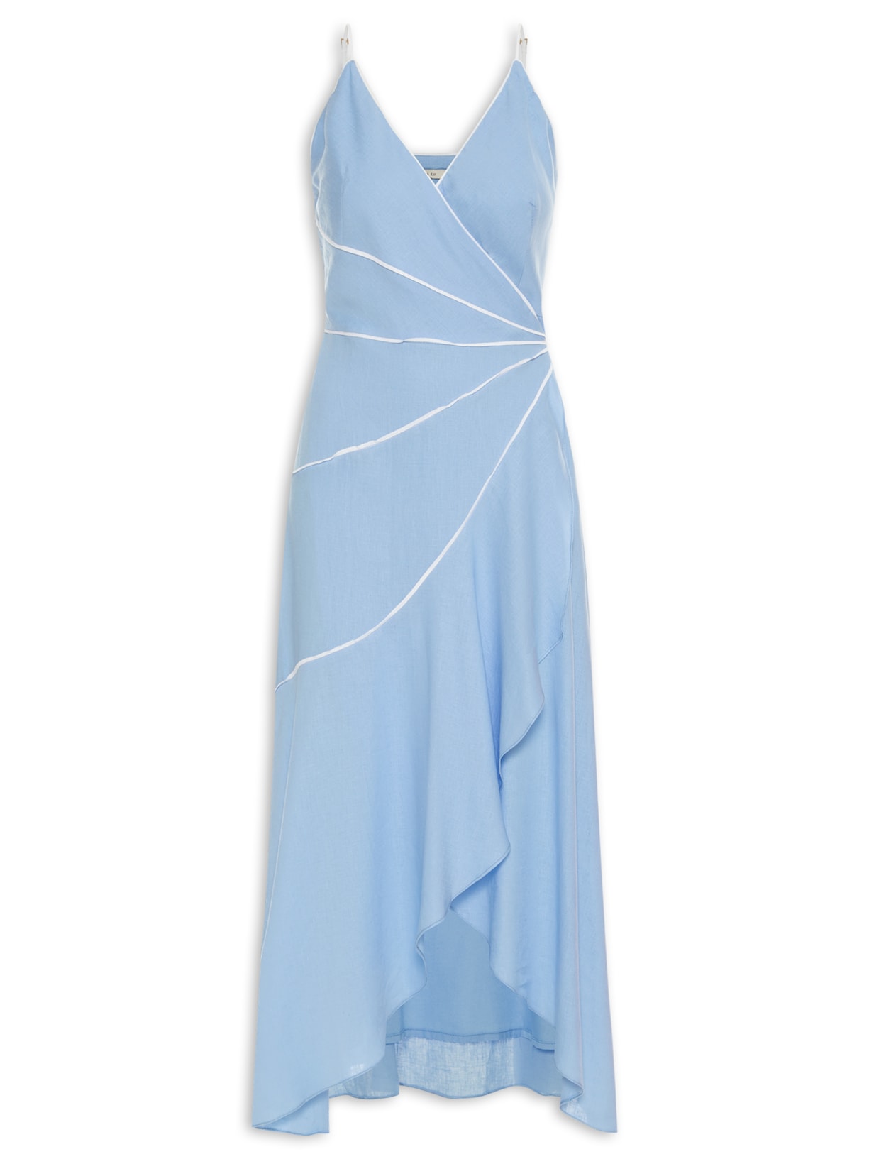 Vestido Midi Detalhe Viés - Azul