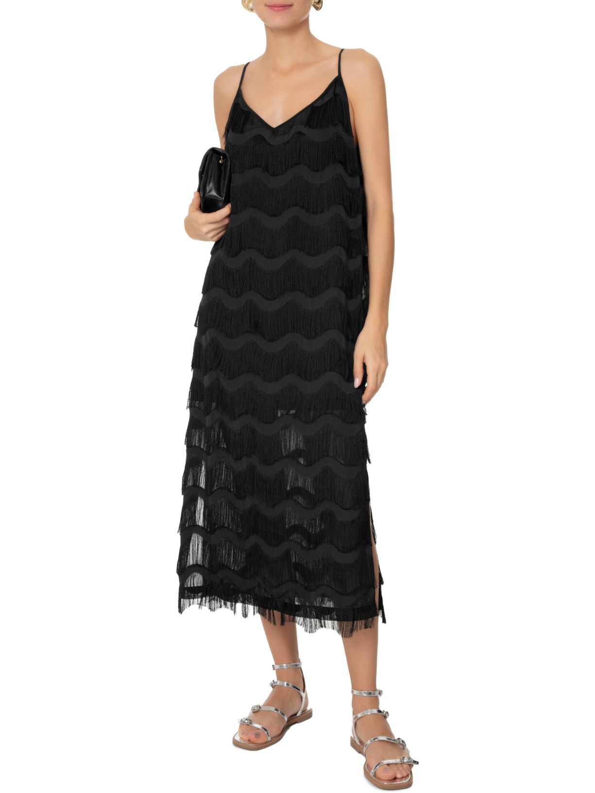 Vestido Midi Dietrich Preto Mixed