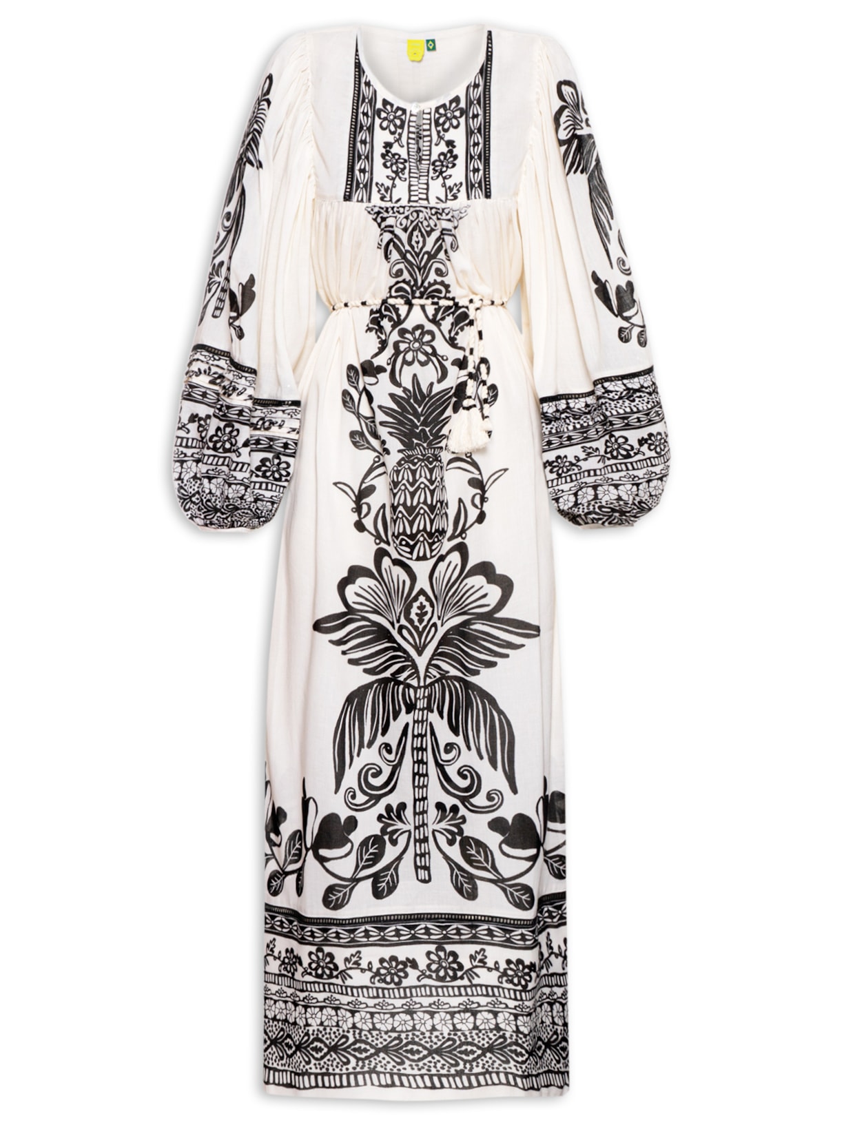 Vestido Midi Doce Caminho Off White Farm