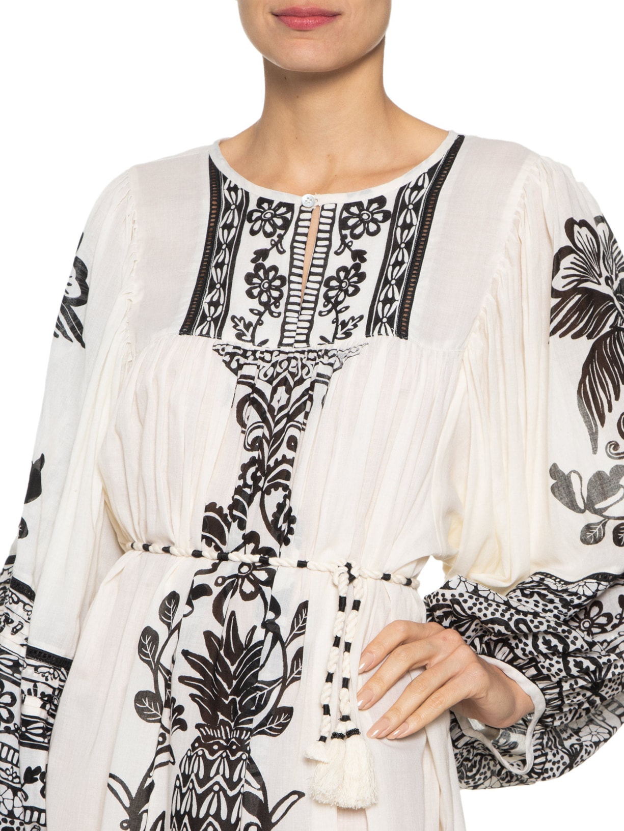 Vestido Midi Doce Caminho Off White Farm
