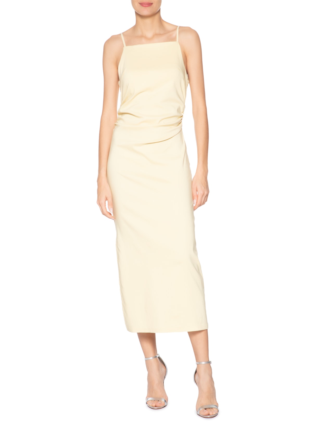 Vestido Midi Drapeado Amarelo Market 33