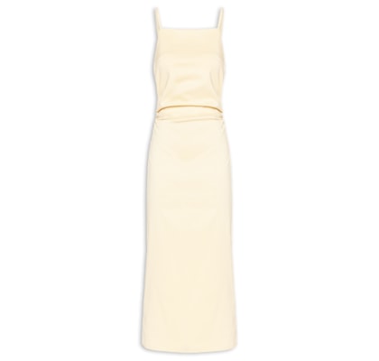 Vestido Midi Drapeado - Amarelo