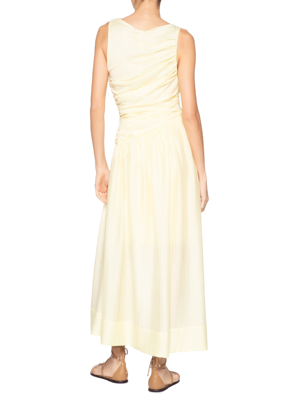 Vestido Midi Drapeado Amarelo '2Essential