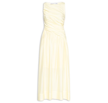 Vestido Midi Drapeado - Amarelo