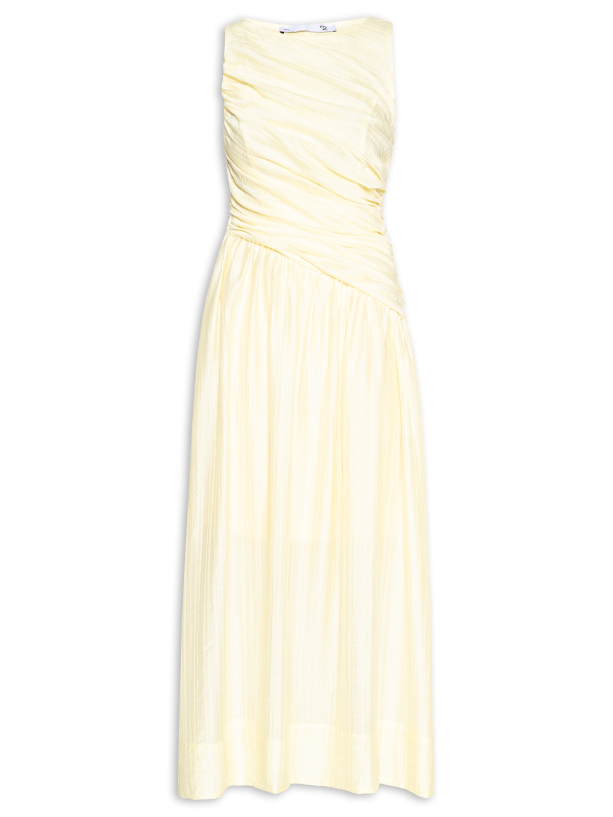 Vestido Midi Drapeado - Amarelo