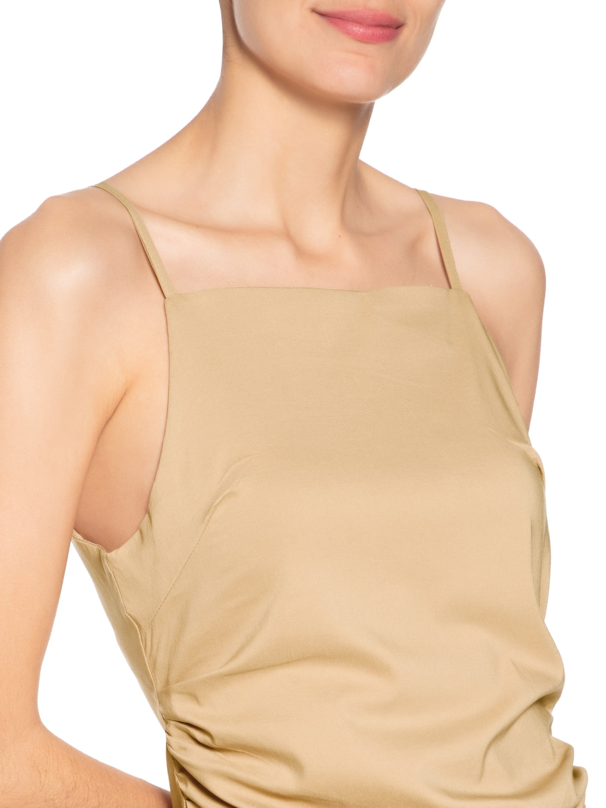 Vestido Midi Drapeado Bege Market 33