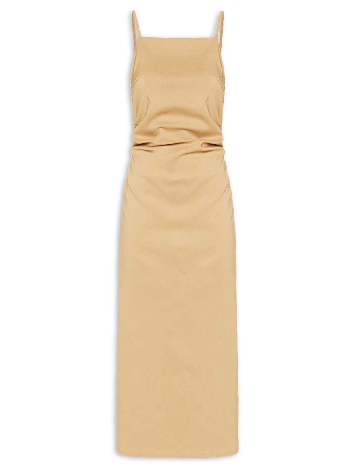 Vestido Midi Drapeado Bege Market 33