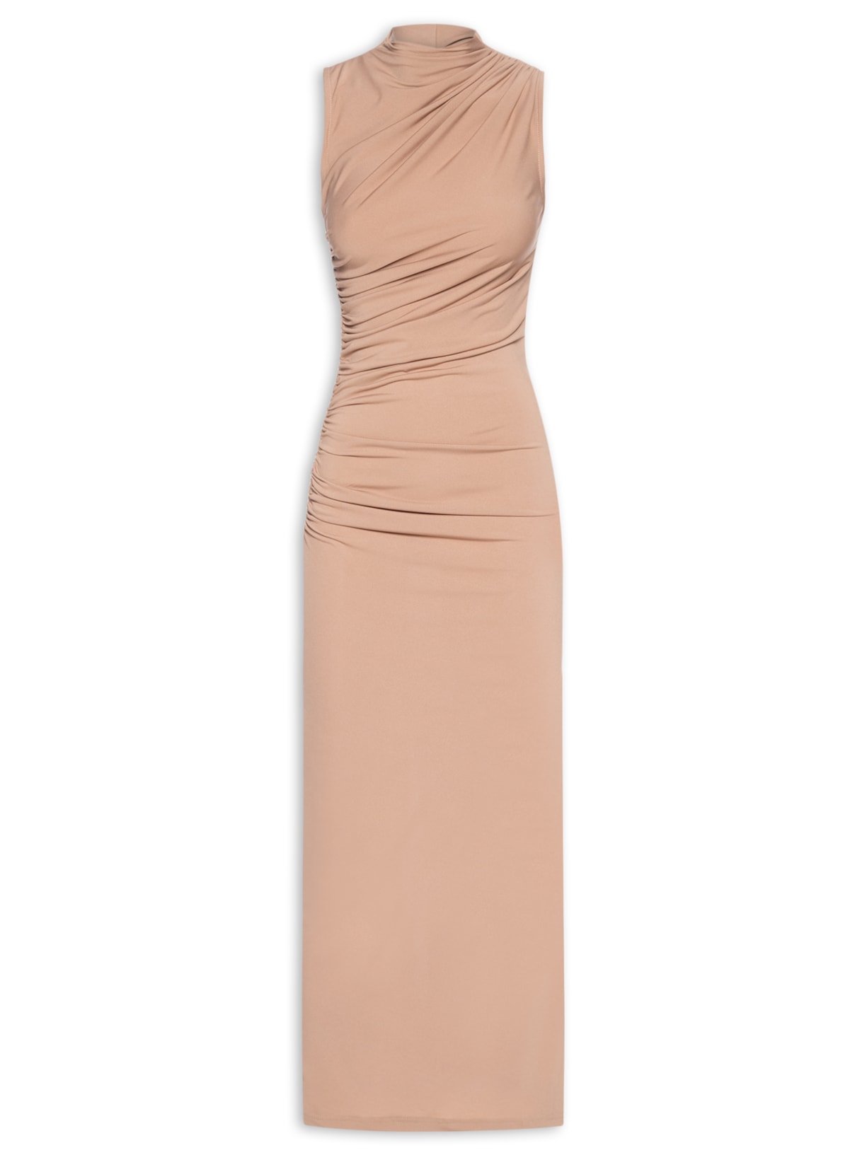 Vestido Midi Drapeado Bege Market 33