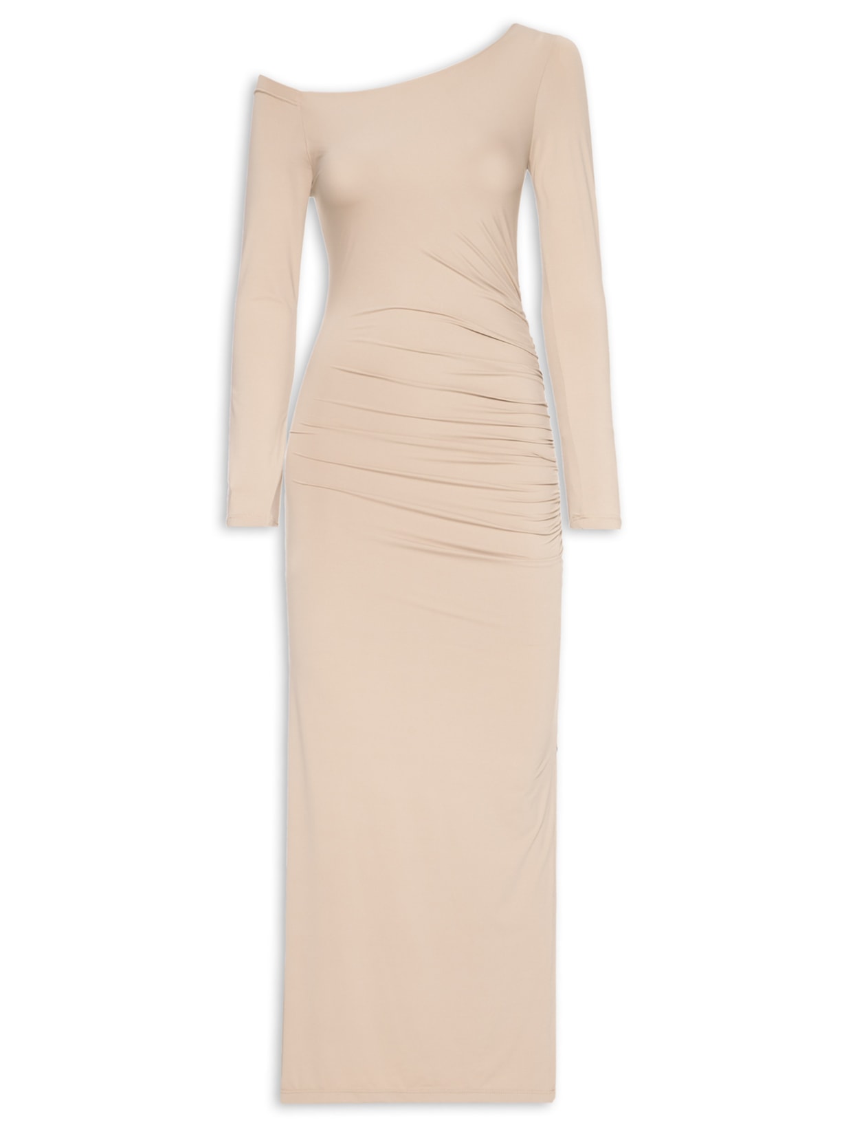 Vestido Midi Drapeado Bege Market 33