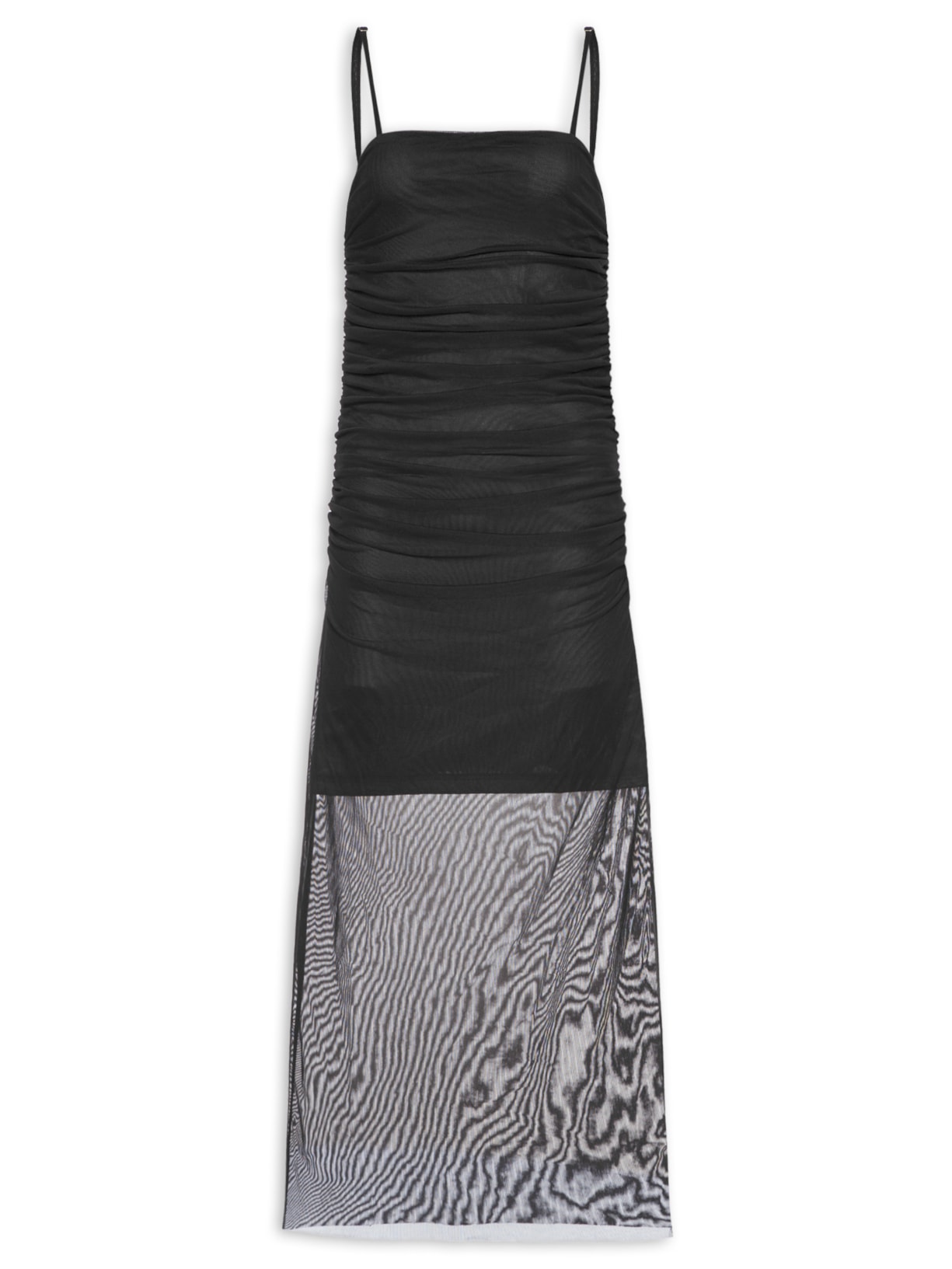 Vestido Midi Drapeado - Preto