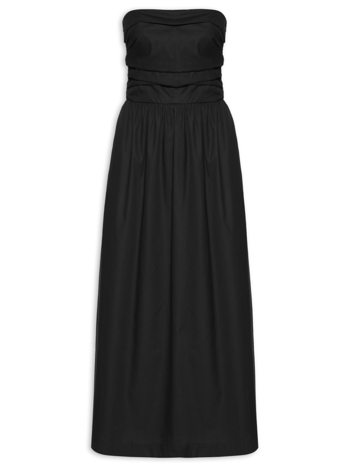 Vestido Midi Drapeado - Preto