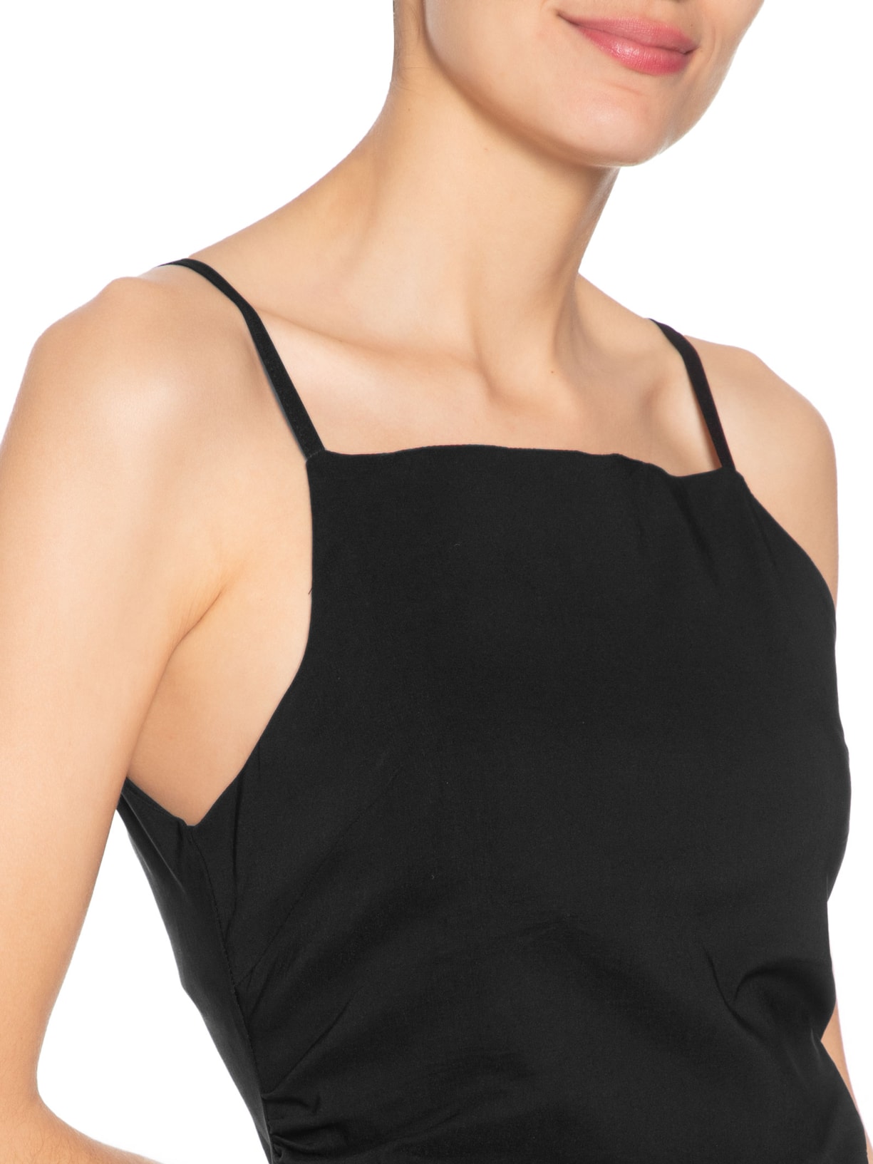 Vestido Midi Drapeado Preto Market 33