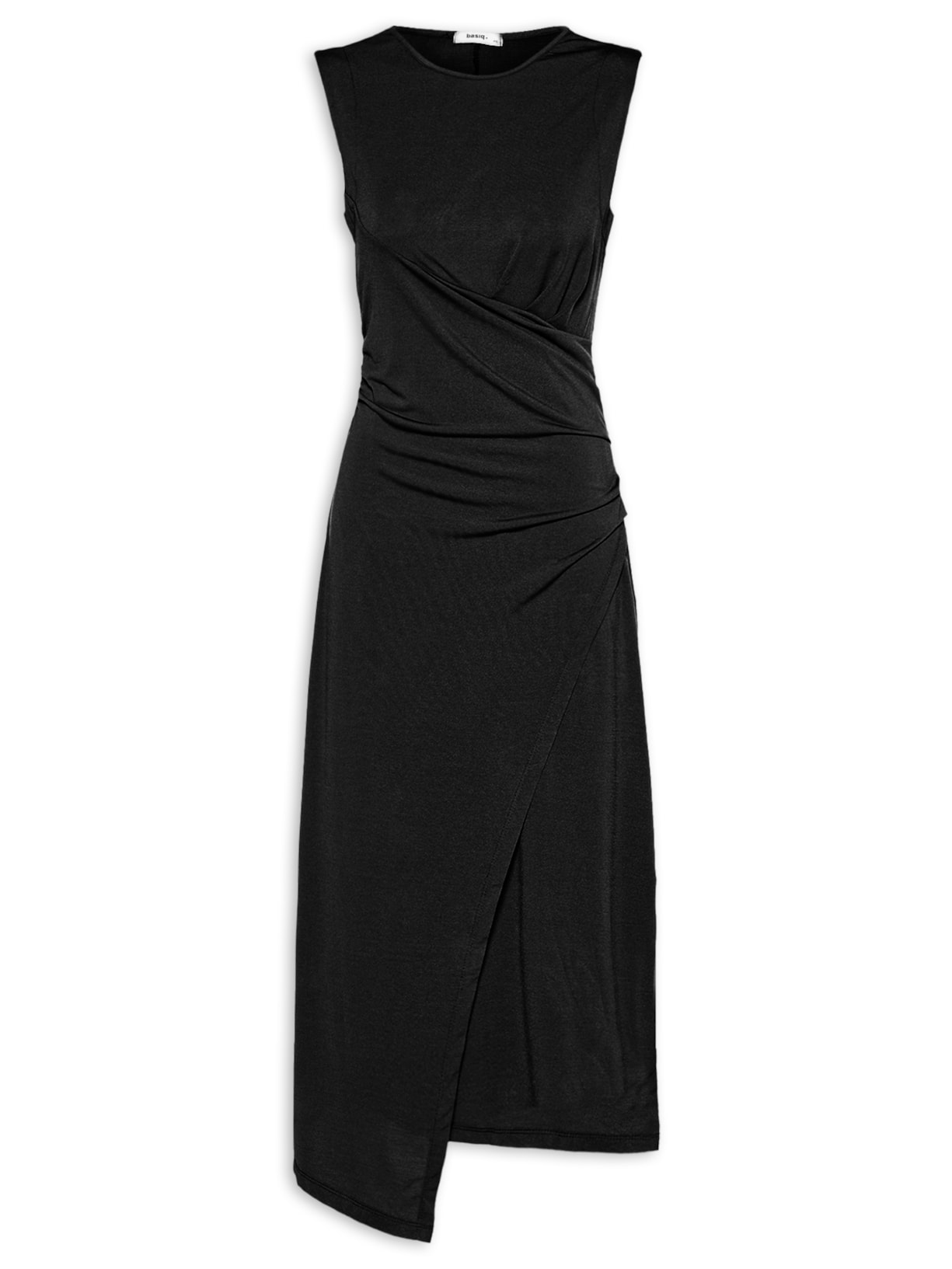 Vestido Midi Drapeado - Preto