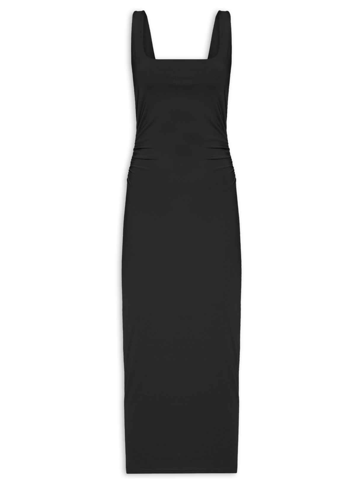 Vestido Midi Drapeado - Preto