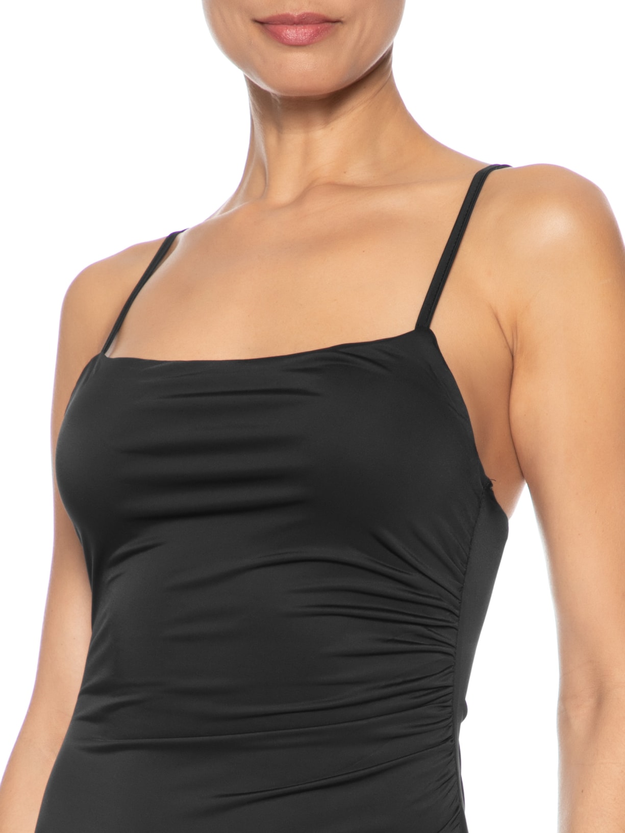 Vestido Midi Drapeado Preto Market 33