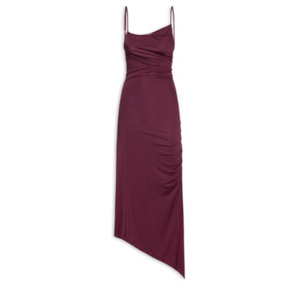 Vestido Midi Drapeado - Roxo