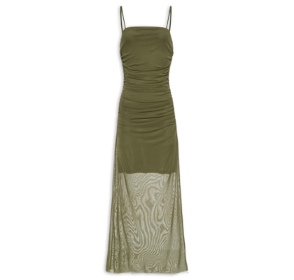 Vestido Midi Drapeado - Verde