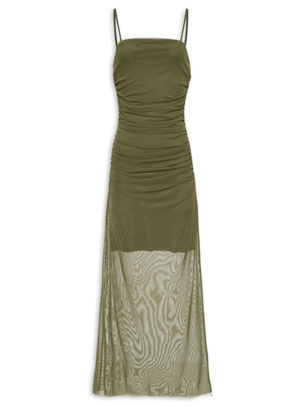Vestido Midi Drapeado - Verde
