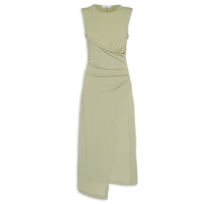 Vestido Midi Drapeado - Verde