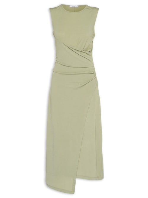 Vestido Midi Drapeado - Verde