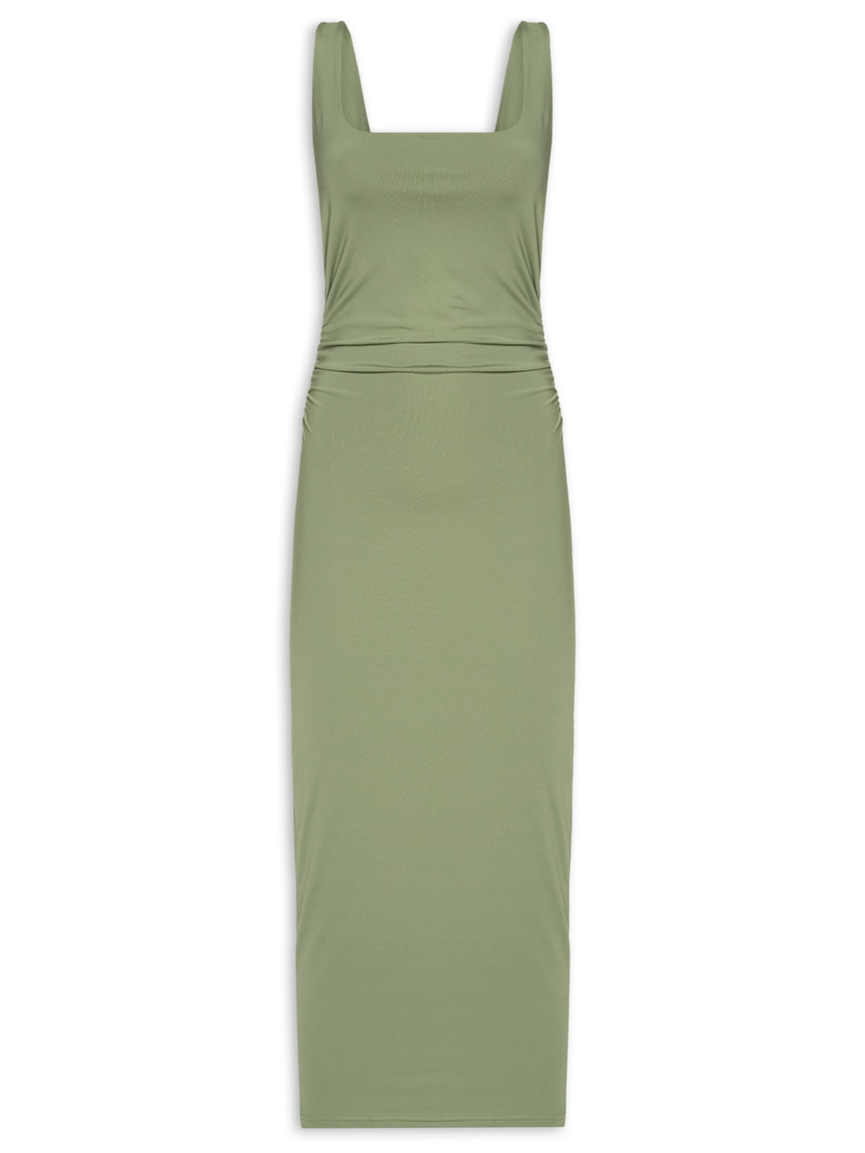 Vestido Midi Drapeado Verde Market 33