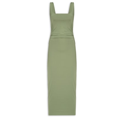 Vestido Midi Drapeado - Verde